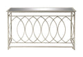 54" x 32" Silver Metal Mirrored Glass Console Table M90375