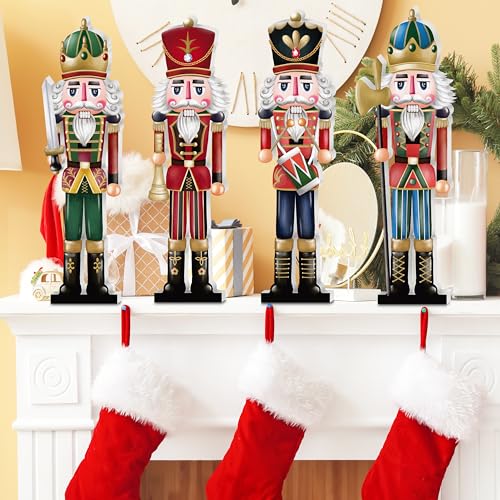 Christmas Wooden Nutcracker Table Centerpieces 4Pcs O415