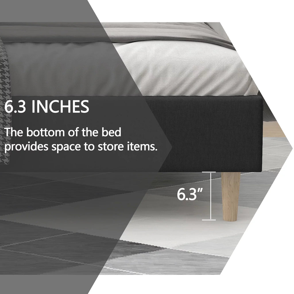 Twin Size Upholstered Platform Bed Frame Y319138
