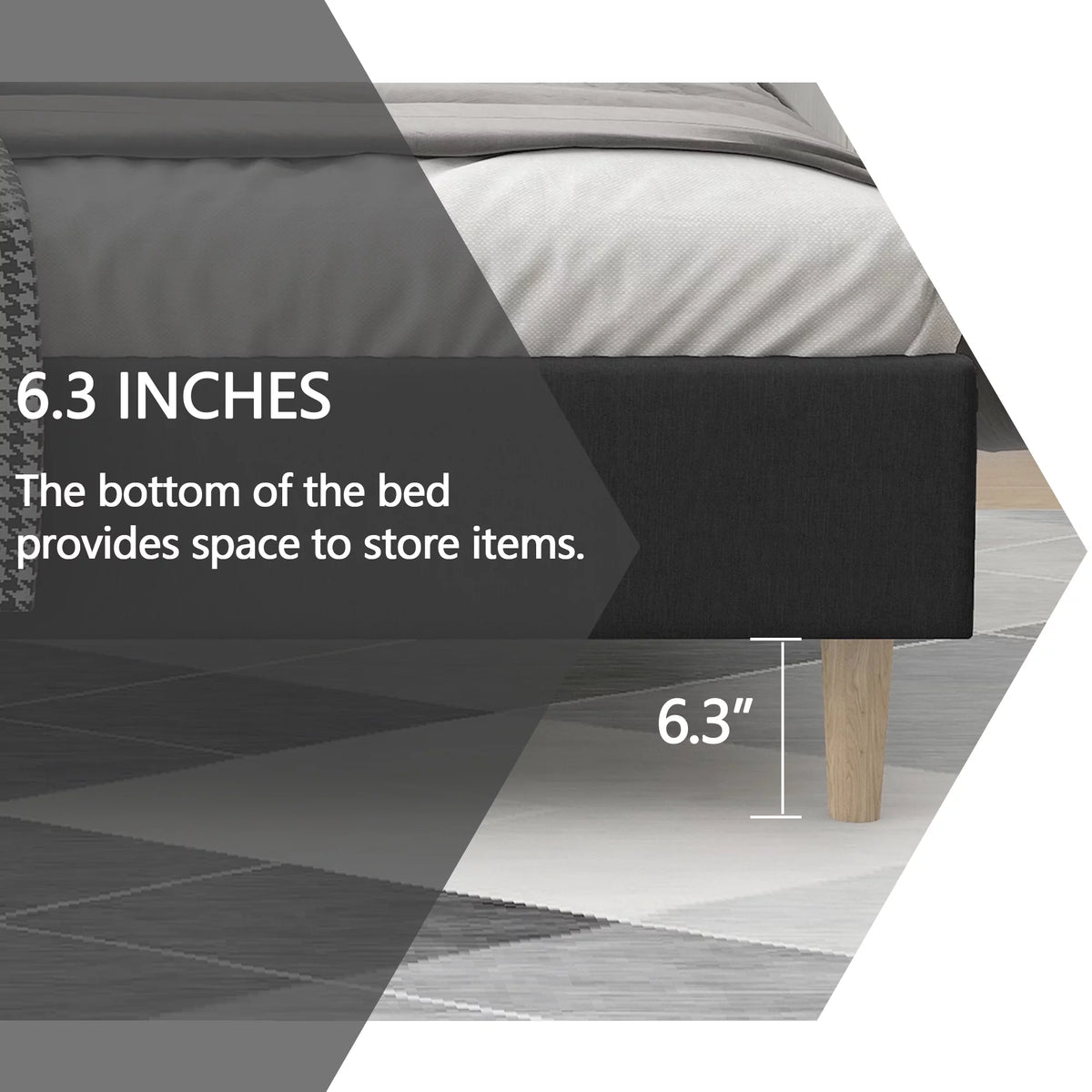Twin Size Upholstered Platform Bed Frame Y319138