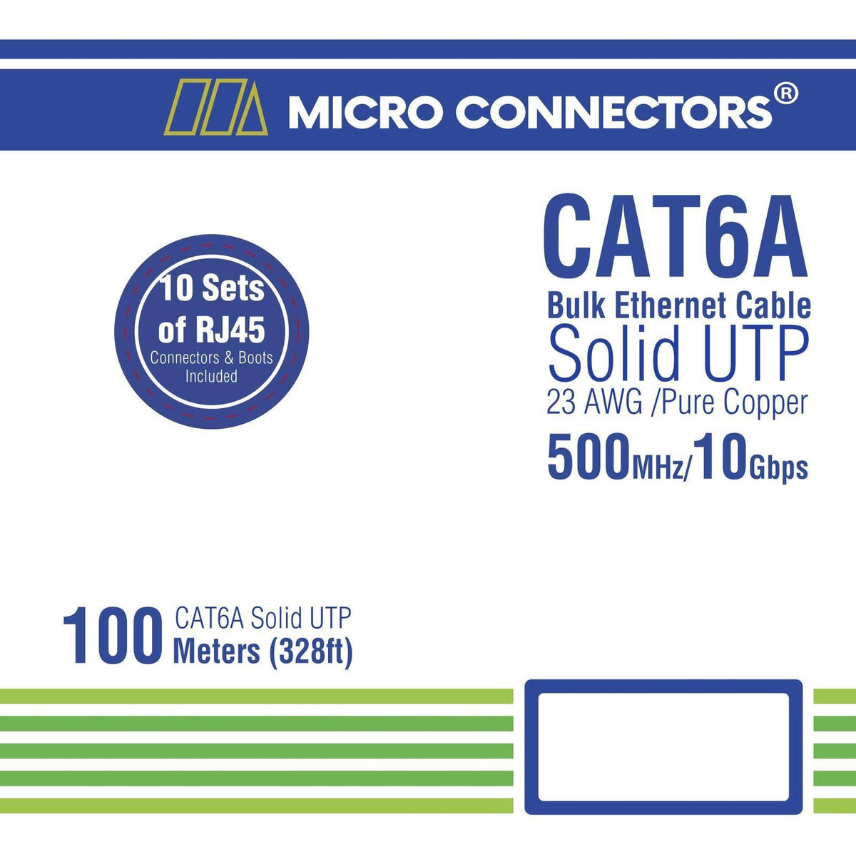 100-Meter Cat 6A UTP Bulk Cable - Blue W7607