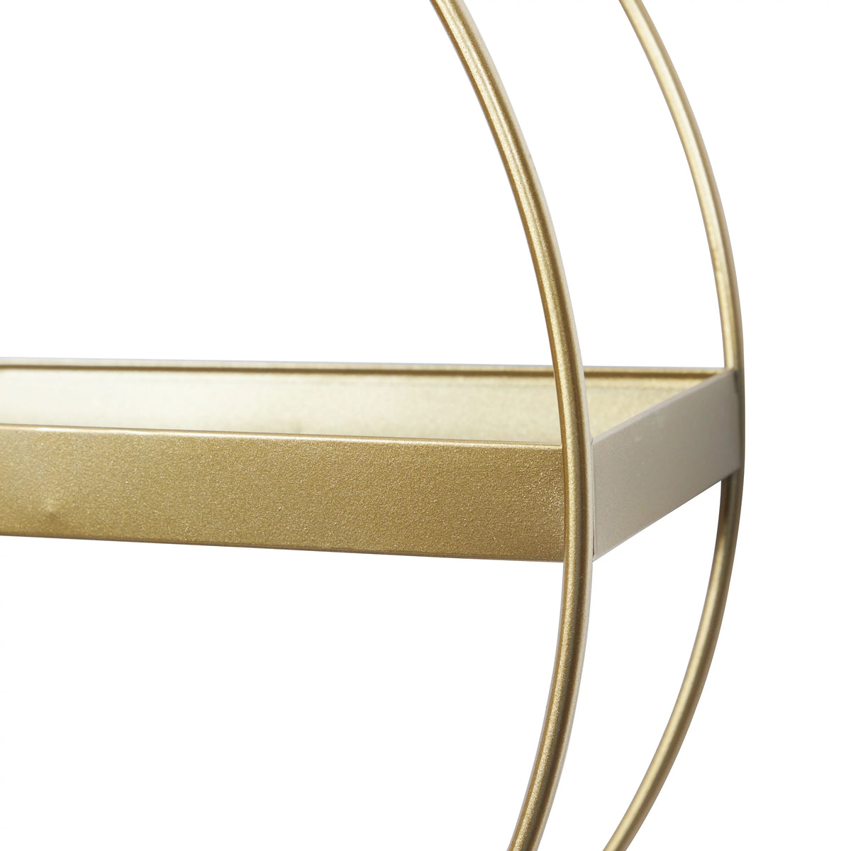 34"W 20"H MDF and Metal Contemporary Wall Shelf, Gold, 1-Piece B128452