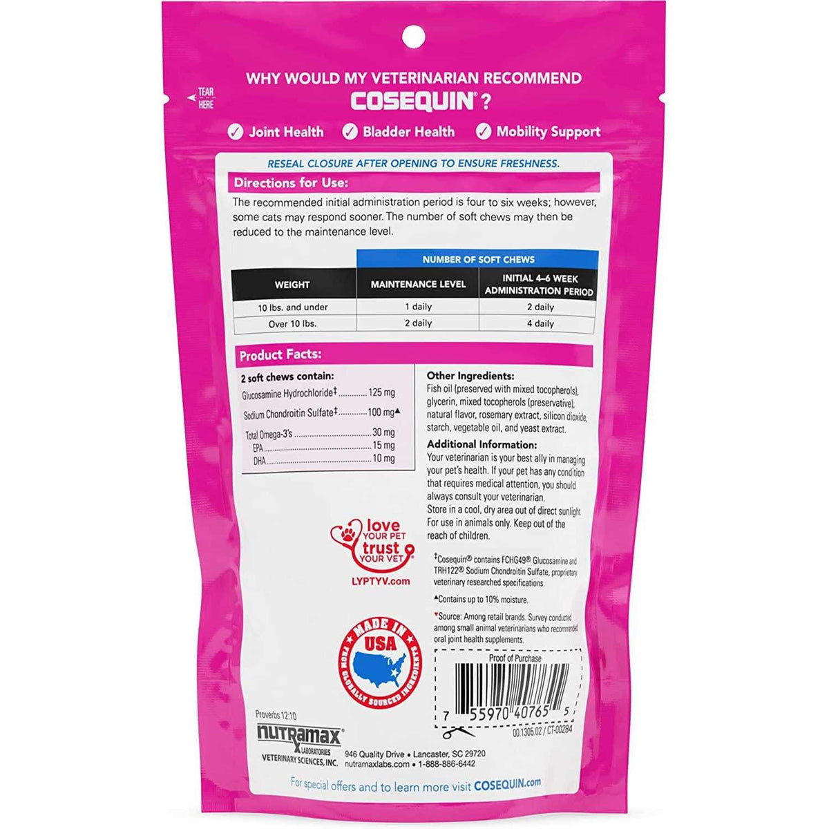 Cosequin Soft Chews Joint Supplement for Cats H104