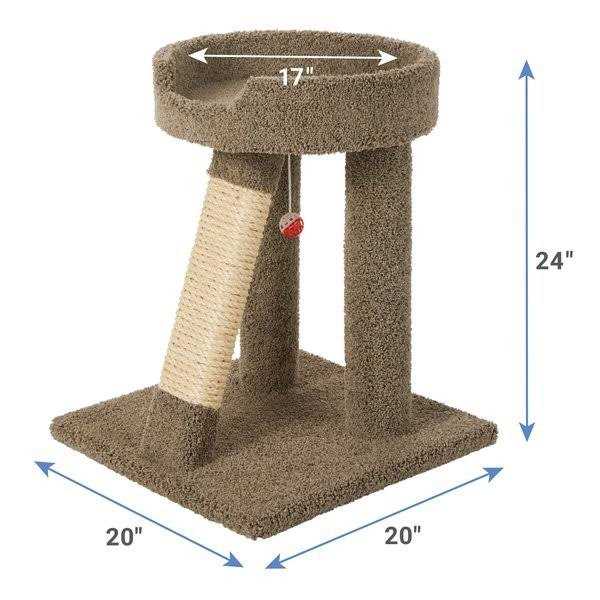 24-in Real Carpet Cat Scratching Perch with Toy K301