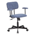 Blue Velvet Office Chair with Armrest E859209