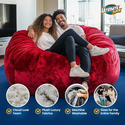 6ft Grey Suede Bean Bag Chair & Footstool P80349