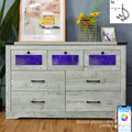 Wooden Storage Cabinet with LED Light and 7 Drawers X575626