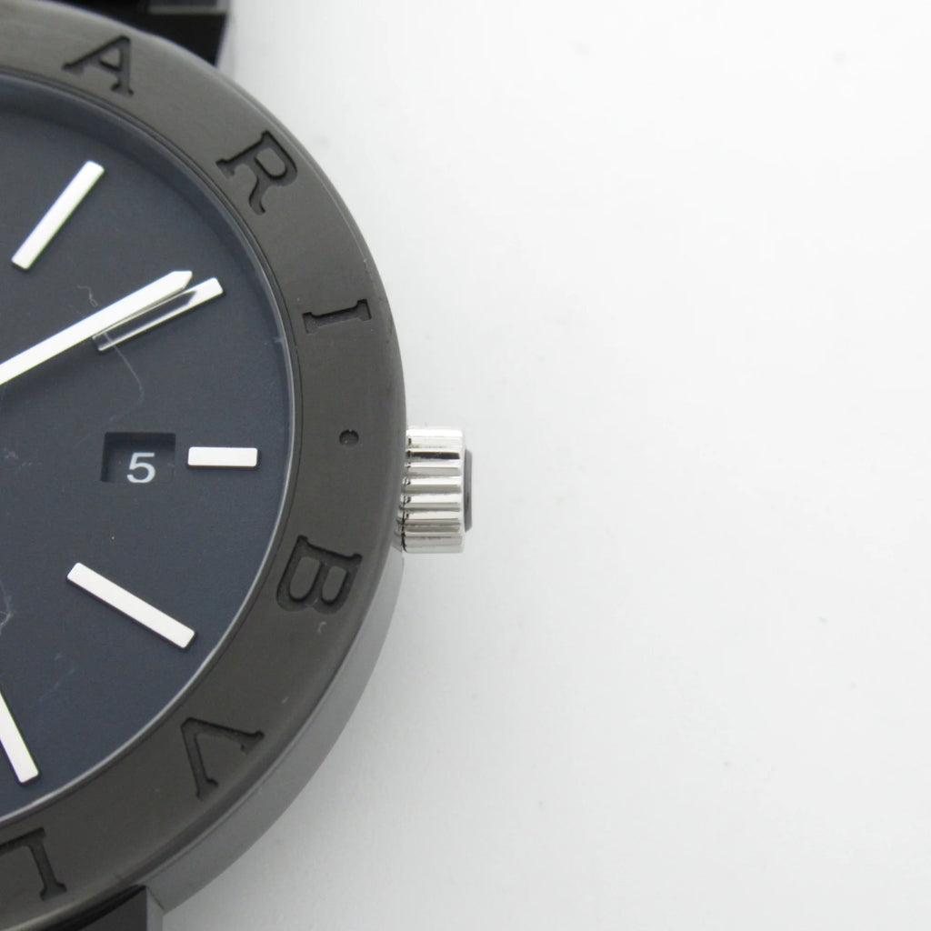 Pre-Owned Black Stainless Steel Mechanical Automatic Wrist Watch W5424