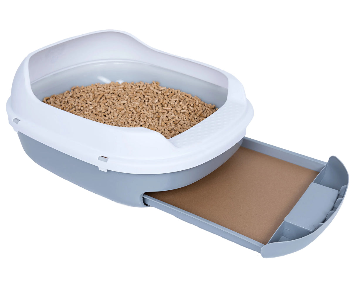 Pine Pellet Cat Litter Box with 5 Pee Pads and Litter Scoop C628065