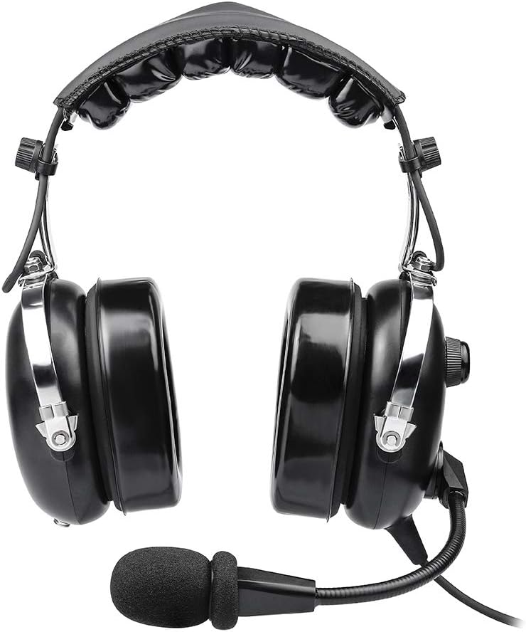 Grey Passive Noise Cancelling Aviation Headset with Carrying Case O532698
