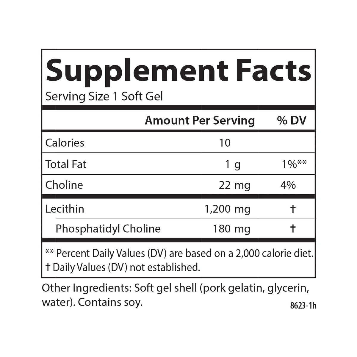 Lecithin 1200 mg Non-GMO 280 Softgels Y394