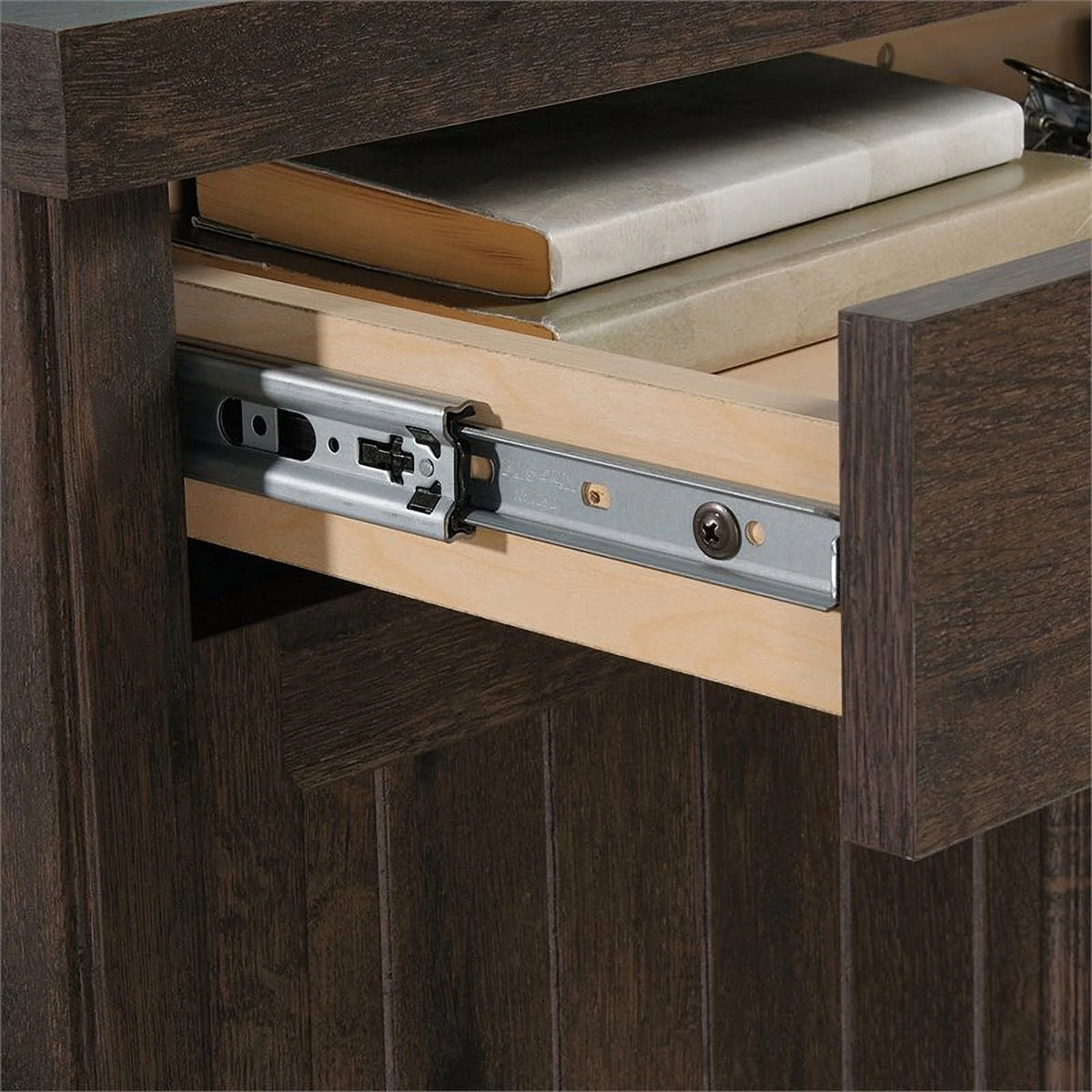 Mid-Century Wood Cabinet in Coffee Espresso Oak P8508