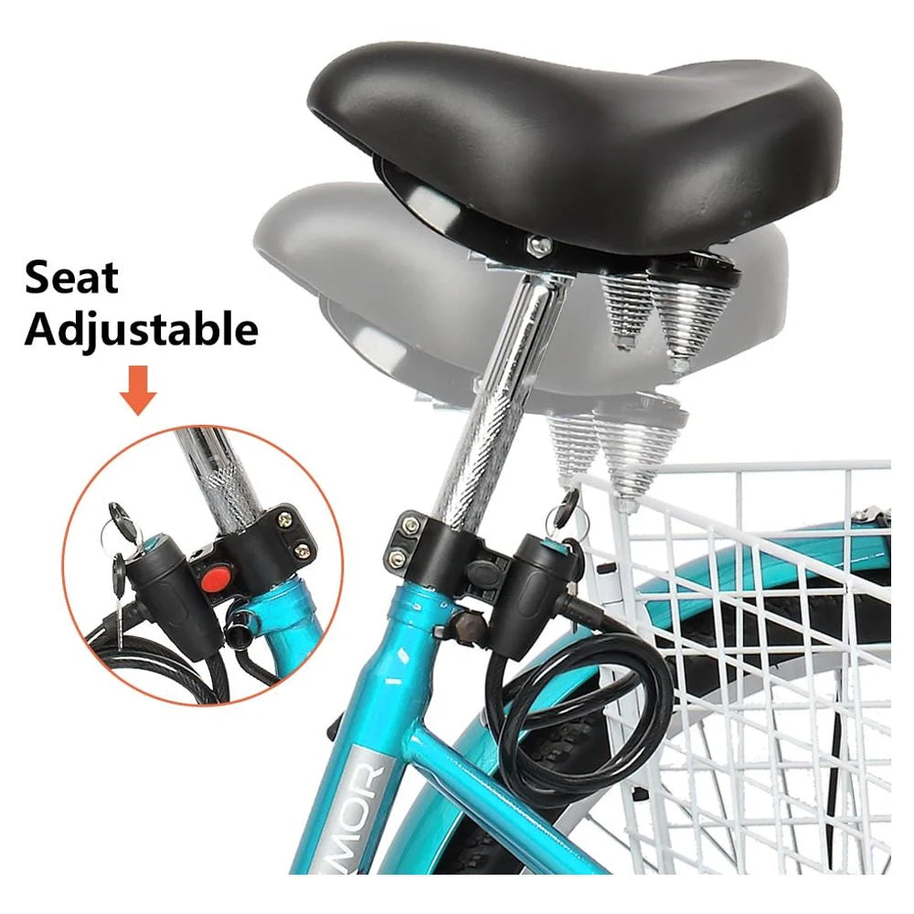 24/26 Inch 7 Speed Adult Trike with Folding Basket F69831