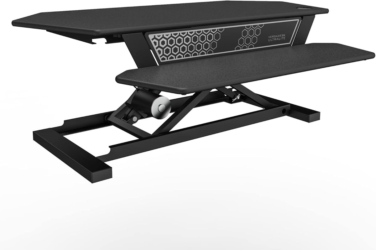 Electric Height-Adjustable Desk Riser with Keyboard and Mouse Tray, 36" x 24" White Y140994