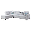 Linen Fabric Sectional Sofa in Gray White T46634