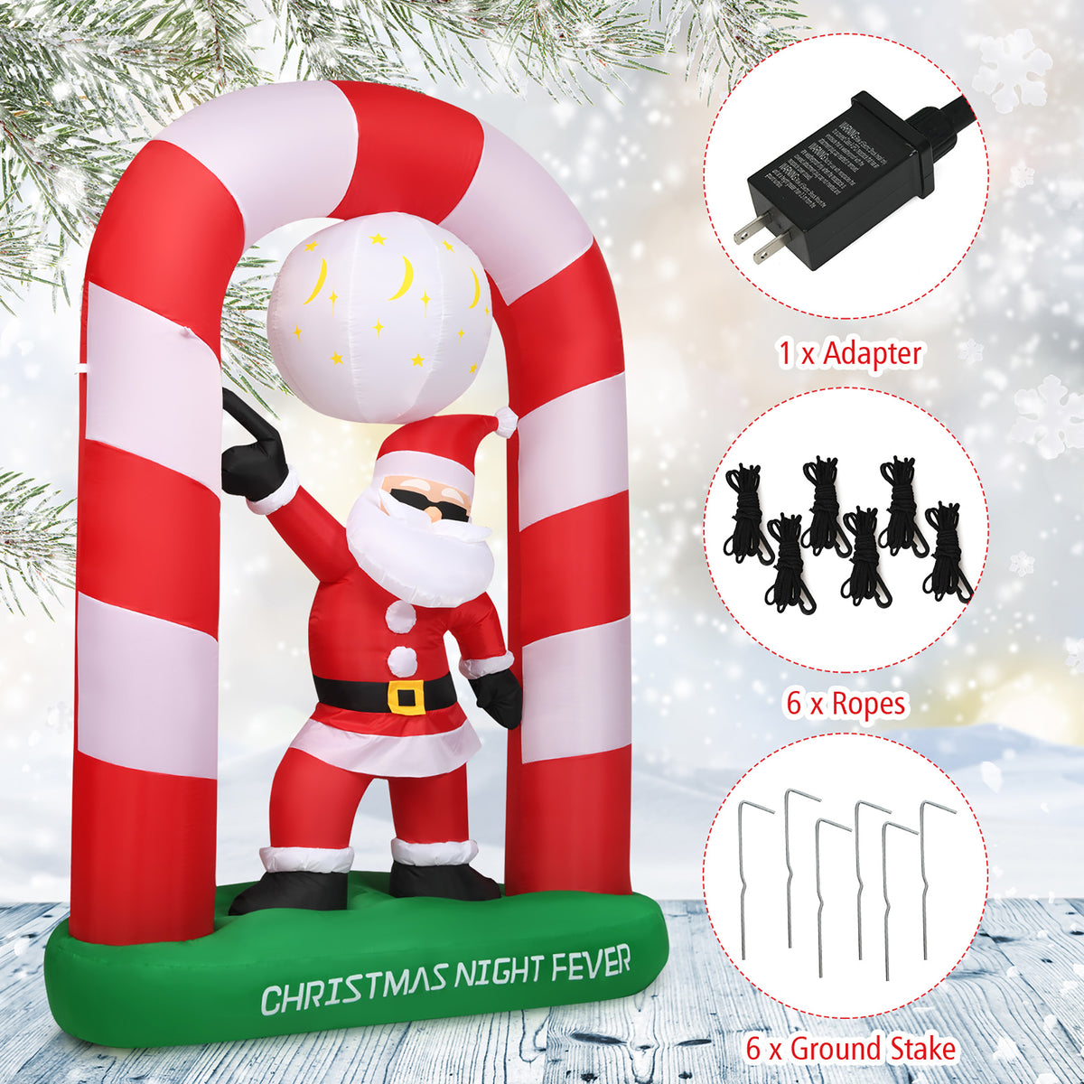 Inflatable Christmas Santa Claus Archway Yard Decoration M737