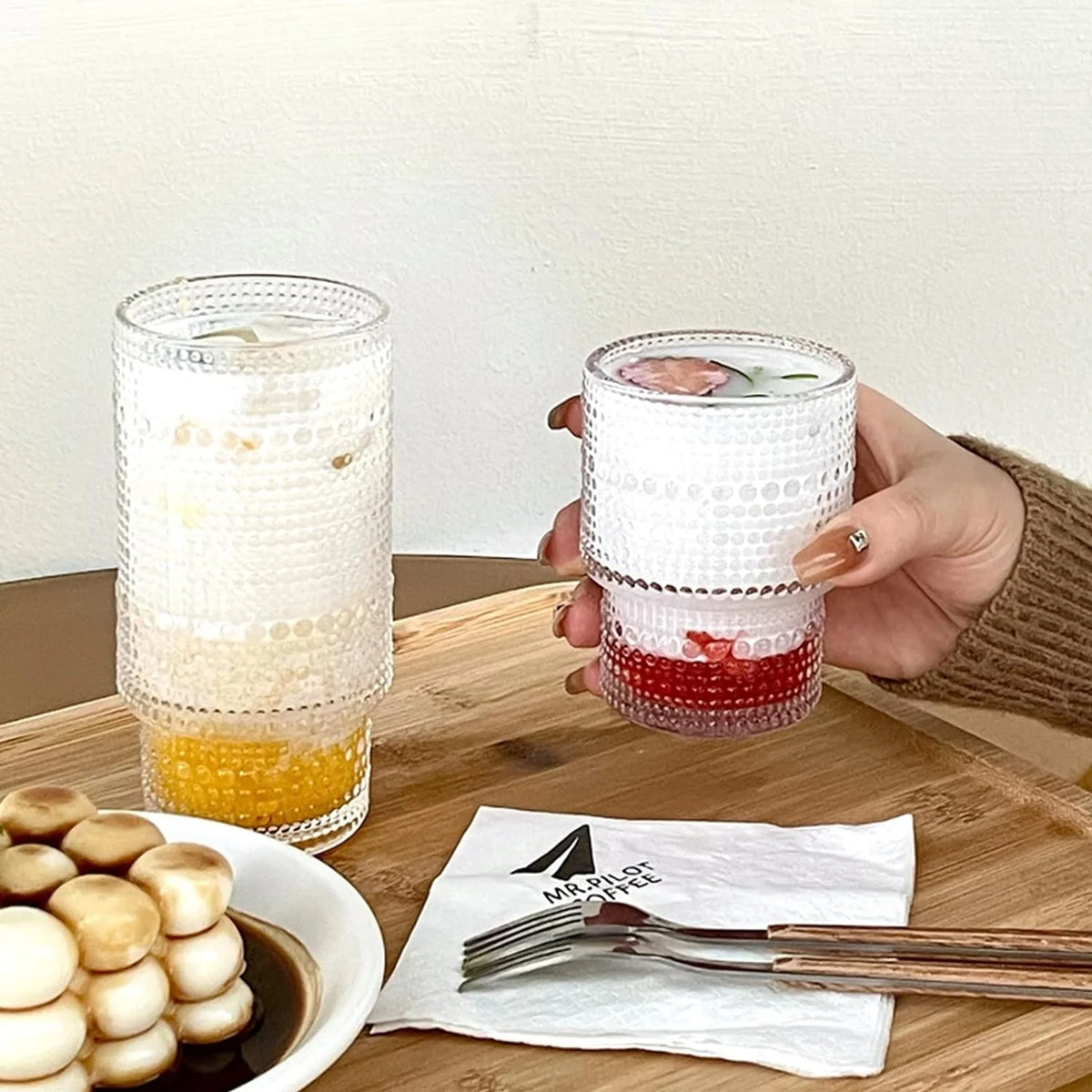Set of 4 Small Transparent Glass Cups 190ml F3588