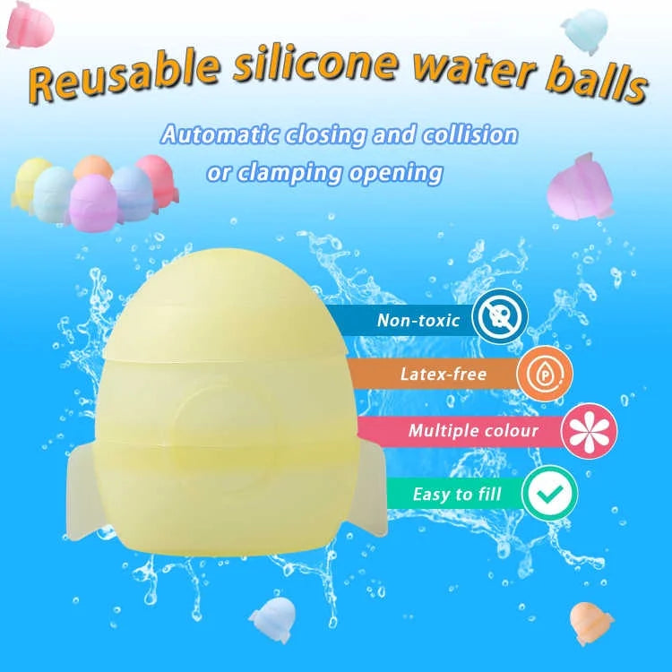 12 PCS Reusable Water Balloons with Mesh Bag W89800