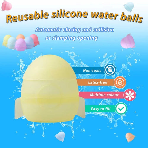 12 PCS Reusable Water Balloons with Mesh Bag W89800