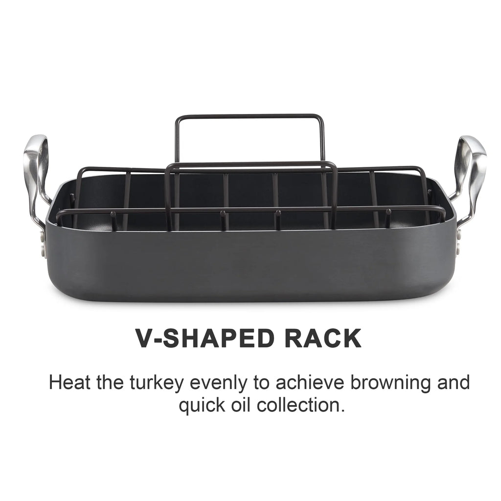Hard Anodized Nonstick Roasting Pan with Rack J16626